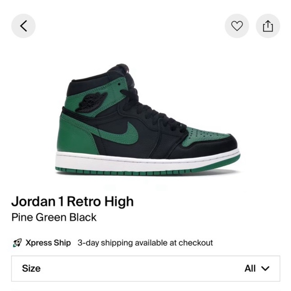 pine green jordan 1s high top
